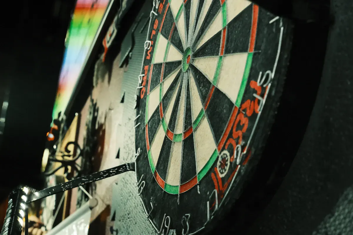 A dartboard ready for the next game